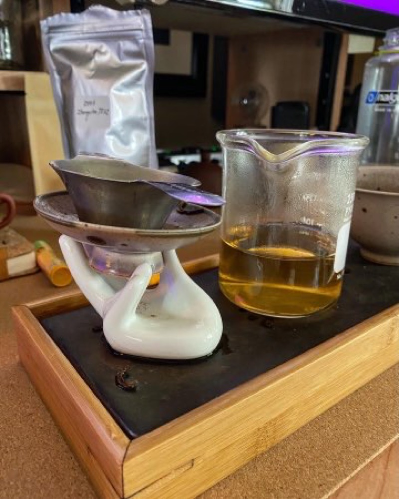 Double stacked gaiwan lid and filter